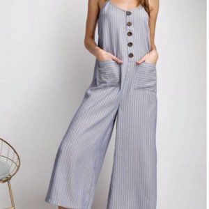 Easle Stripe Dye Button Down Romper